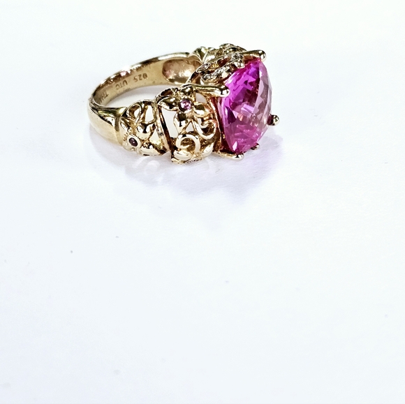 Vintage Technibond Pink Sapphire 💗 14k over Sterling Silver Sz 6! ✨️ - Picture 6 of 15